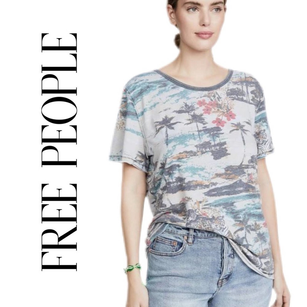 FREE PEOPLE SAFARI COMBO OVERSIZED T SHIRT S